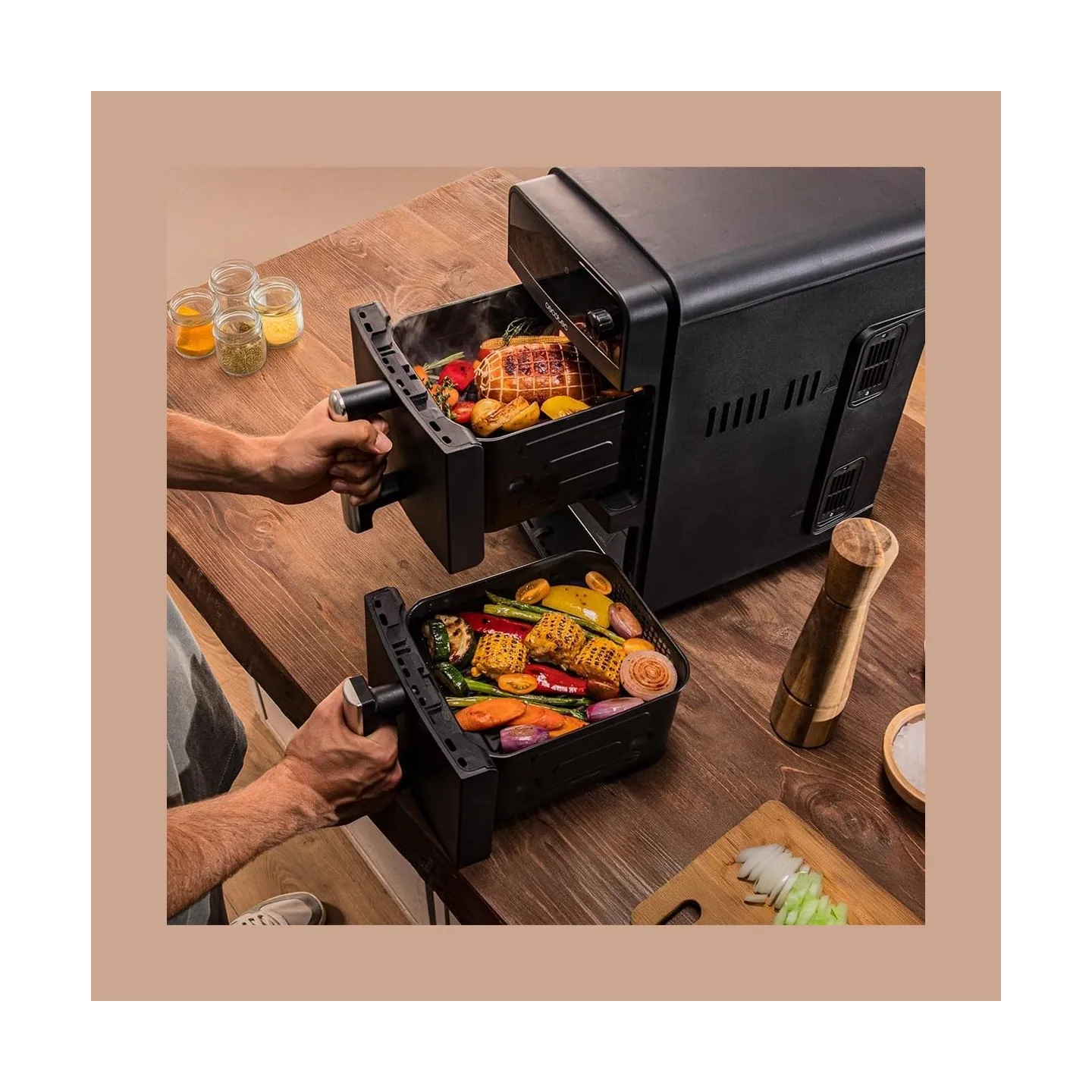 Cecotec Double hot air fryer | Cecofry DuoLevel 10000 | Power 2400 W | Capacity 10 L | Black