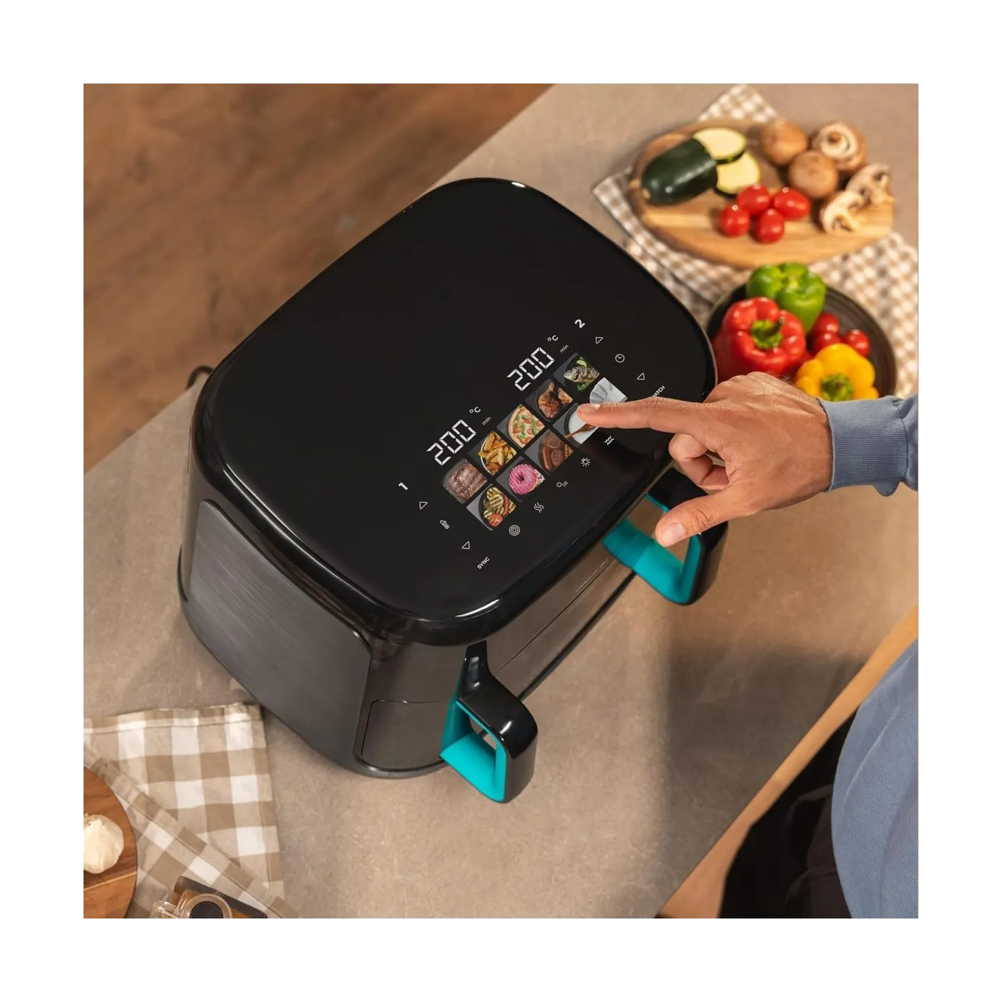 Cecotec Double hot air fryer | Cecofry&Grill Smokin'Prime 11000 | Power 2800 W | Capacity 11 L | Black