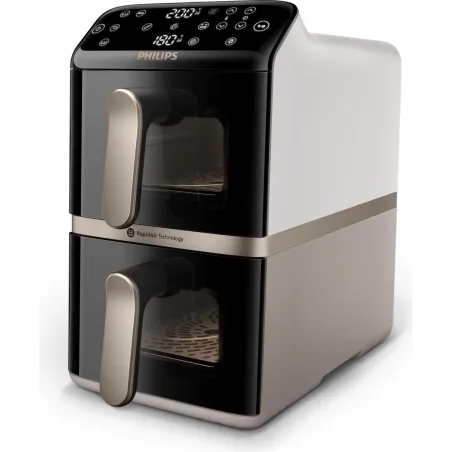 Philips Airfryer, Dual Basket | NA462/80 4000 Series | Capacity 10 L | Power 2750 W | RapidAir | Silk White/Beige