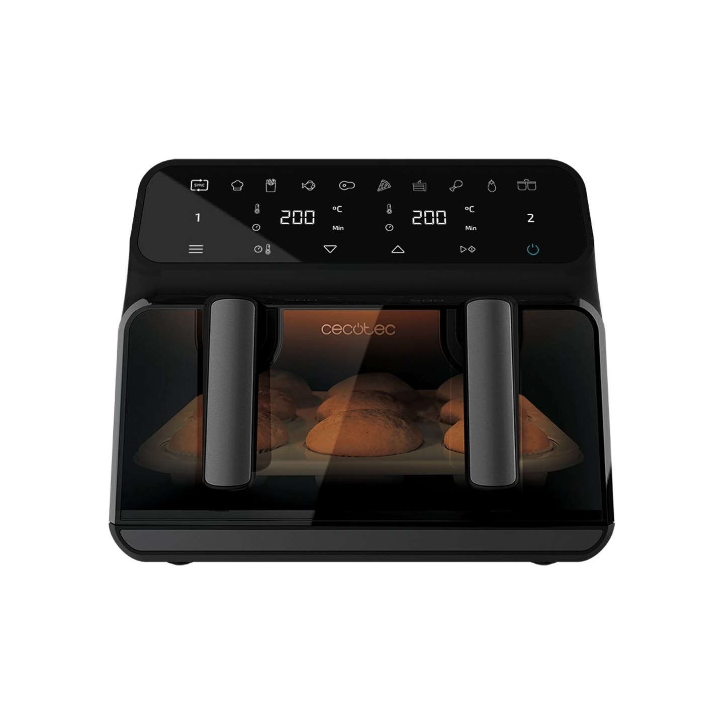 Cecotec Double hot air fryer | Cecofry Advance 9000 Window | Power 2200 W | Capacity 9 L | Black