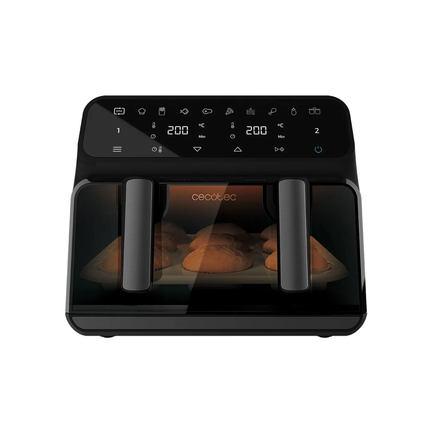 Cecotec Double hot air fryer | Cecofry Advance 9000 Window | Power 2200 W | Capacity 9 L | Black