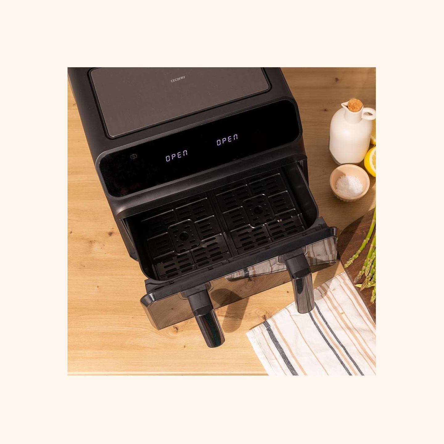 Cecotec Double hot air fryer | Cecofry Advance 9000 Window | Power 2200 W | Capacity 9 L | Black