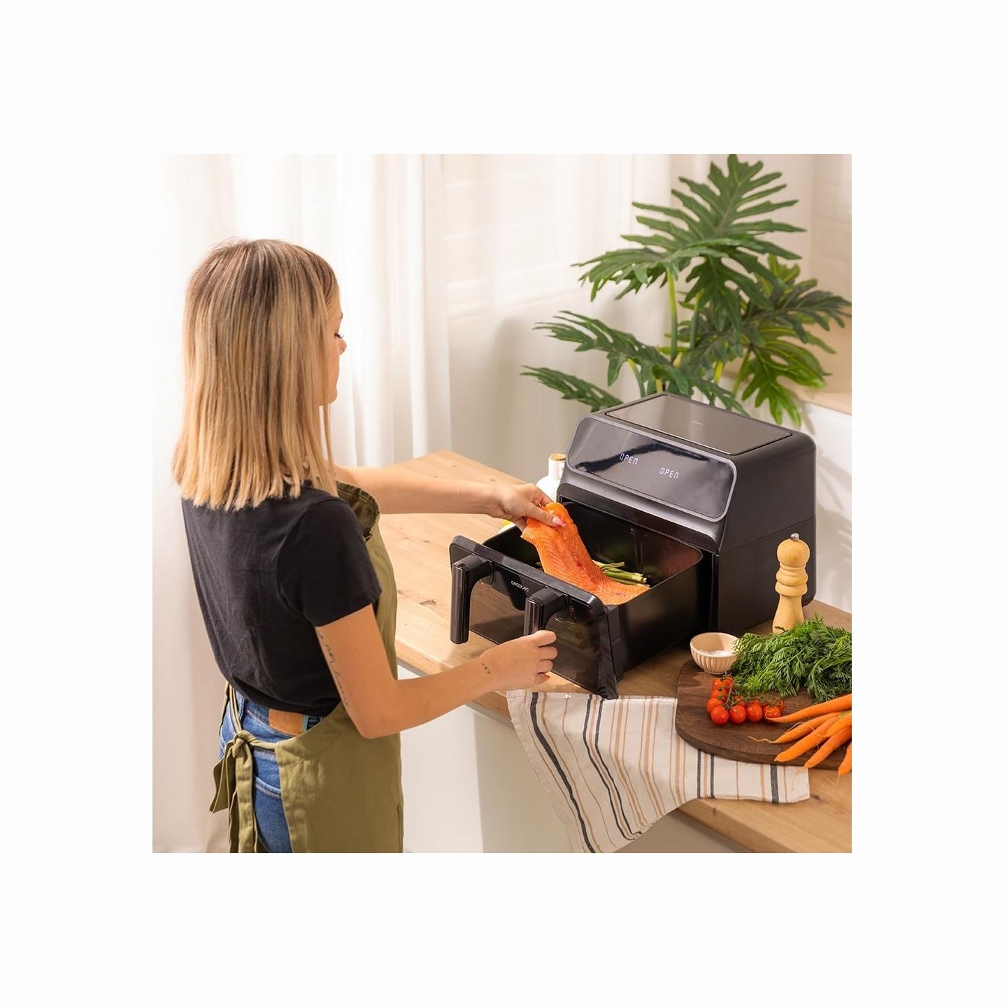Cecotec Double hot air fryer | Cecofry Advance 9000 Window | Power 2200 W | Capacity 9 L | Black