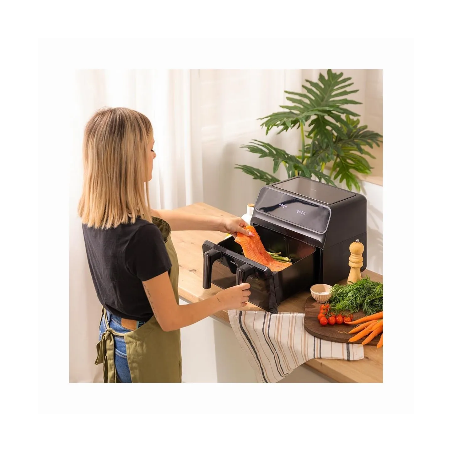 Cecotec Double hot air fryer | Cecofry Advance 9000 Window | Power 2200 W | Capacity 9 L | Black