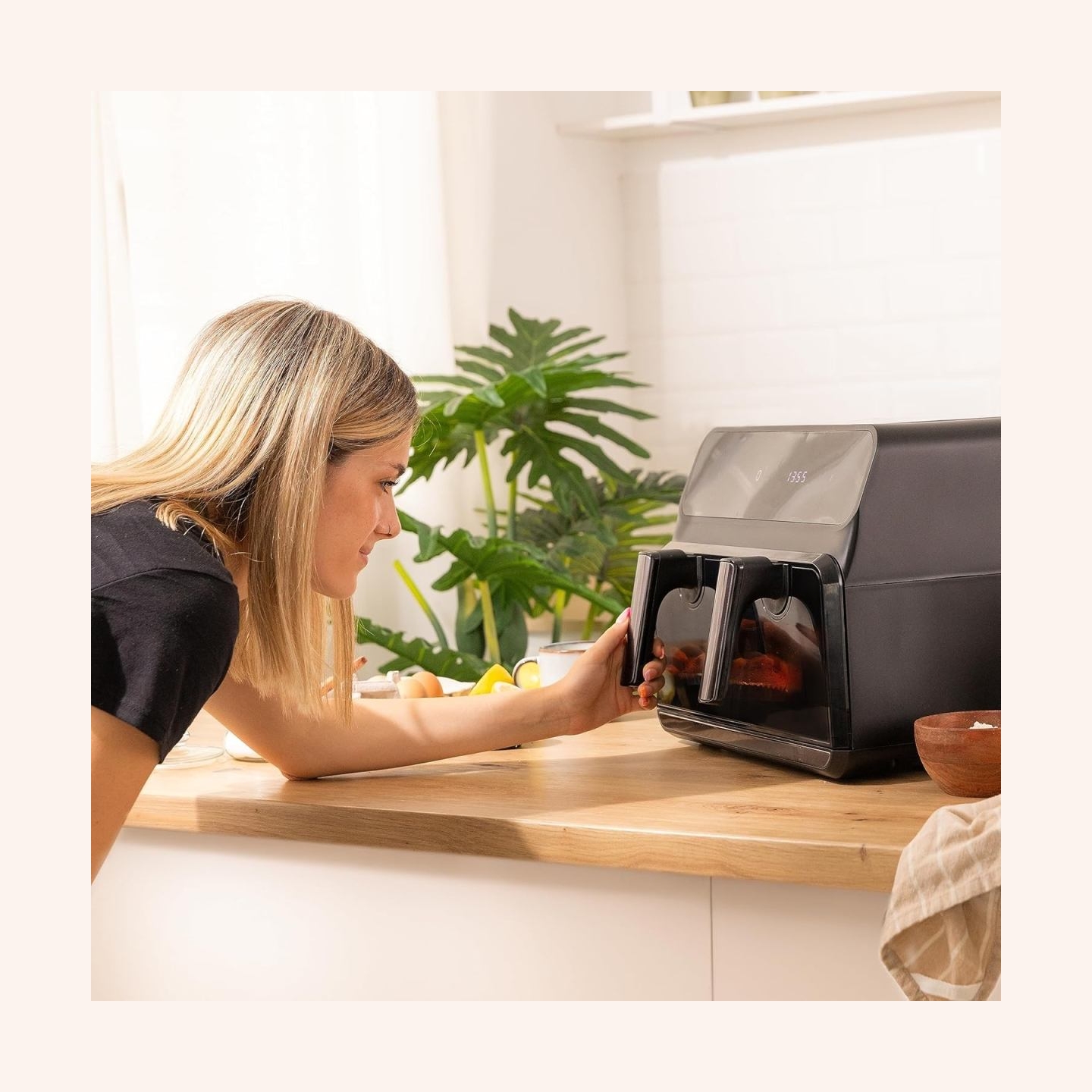 Cecotec Double hot air fryer | Cecofry Advance 9000 Window | Power 2200 W | Capacity 9 L | Black