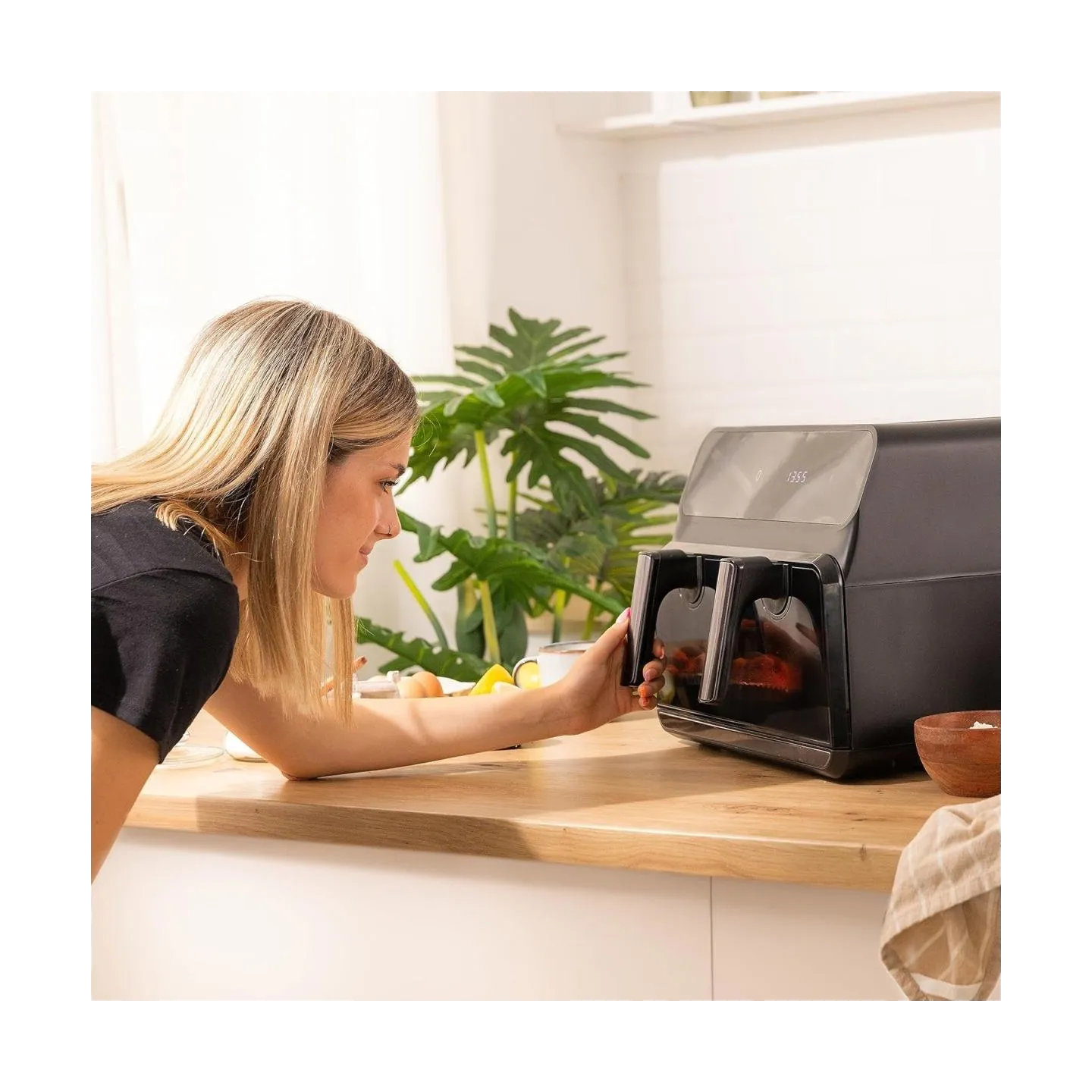 Cecotec Double hot air fryer | Cecofry Advance 9000 Window | Power 2200 W | Capacity 9 L | Black