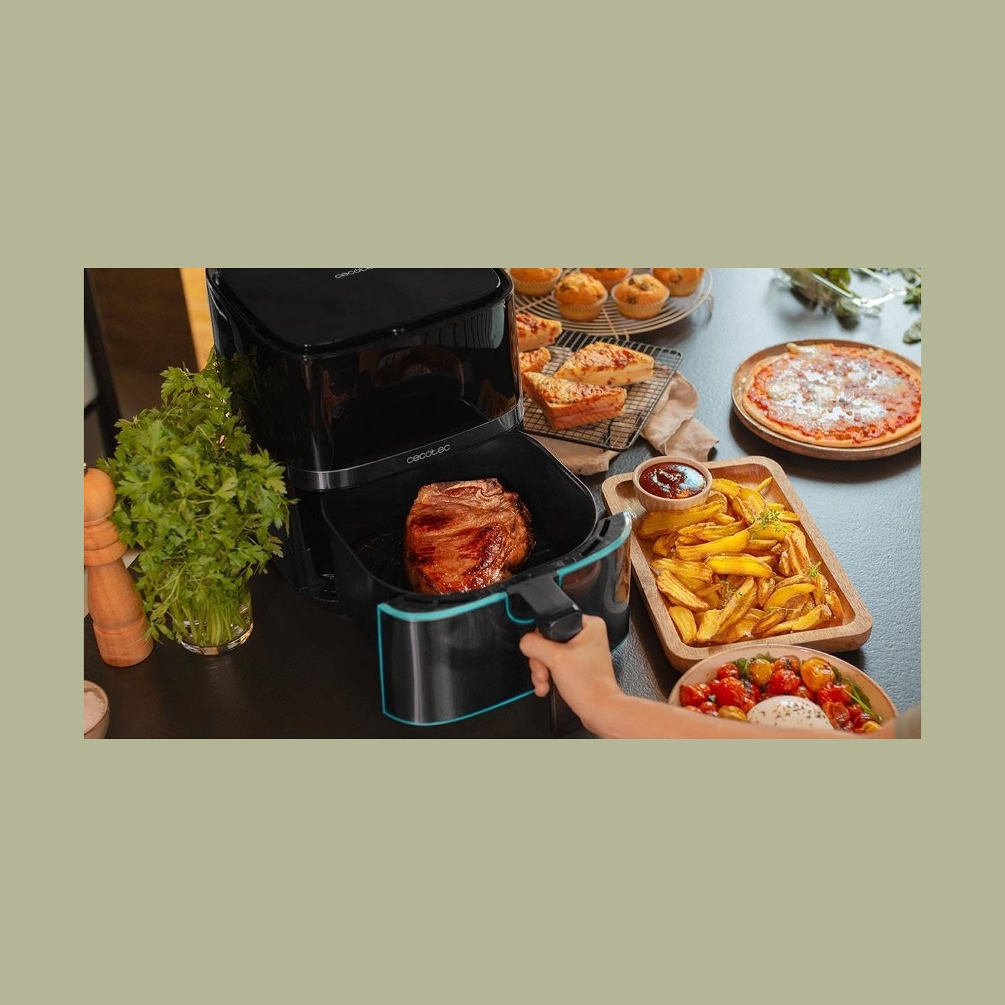 Cecotec Hot air fryer | Cecofry Full InoxBlack 5500 Pro | Power 1700 W | Capacity 5.5 L | Black inox/Black