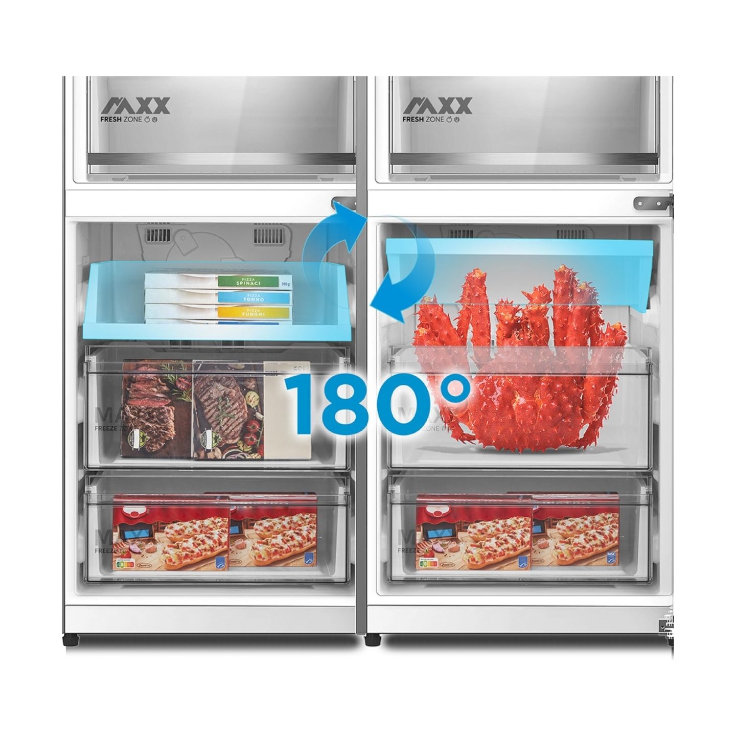 Midea Refrigerator | MDRB548MME46 | Energy efficiency class E | Free standing | Combi | Height 186 cm | No Frost system | Fridge
