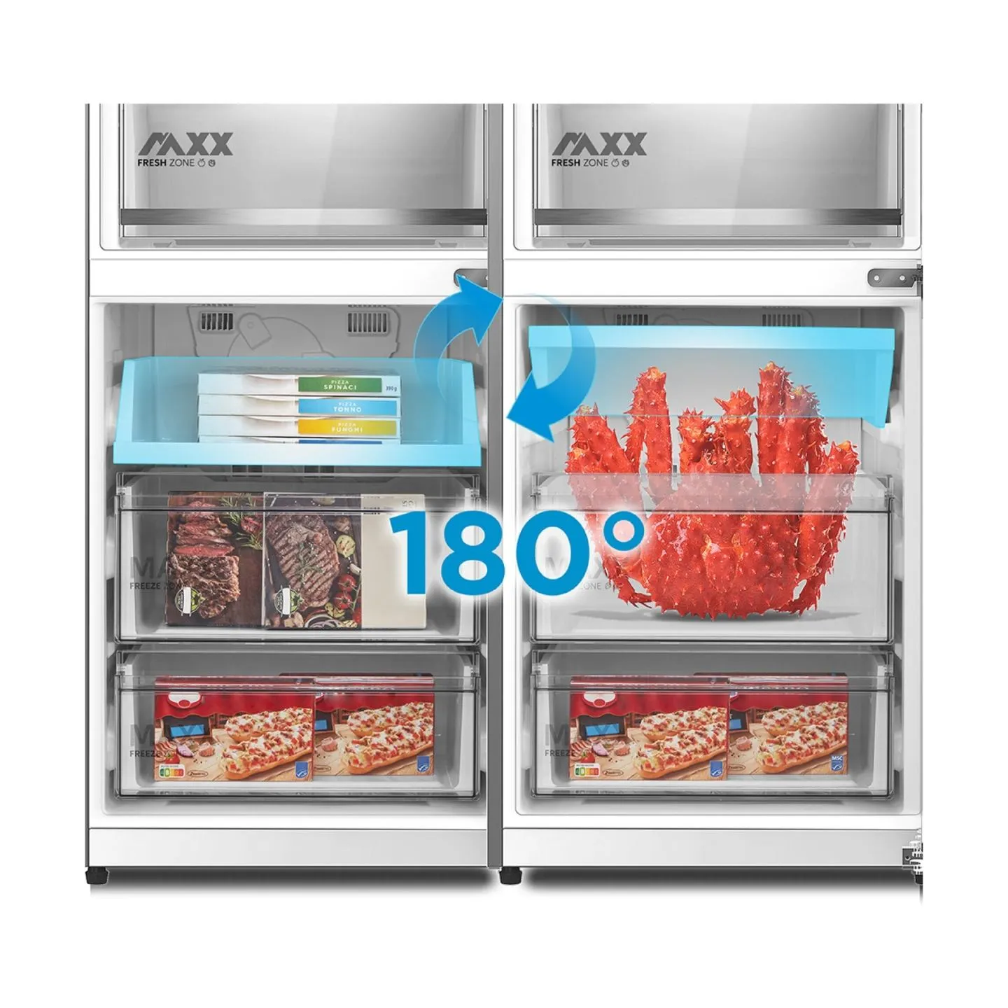 Midea Refrigerator | MDRB548MME46 | Energy efficiency class E | Free standing | Combi | Height 186 cm | No Frost system | Fridge
