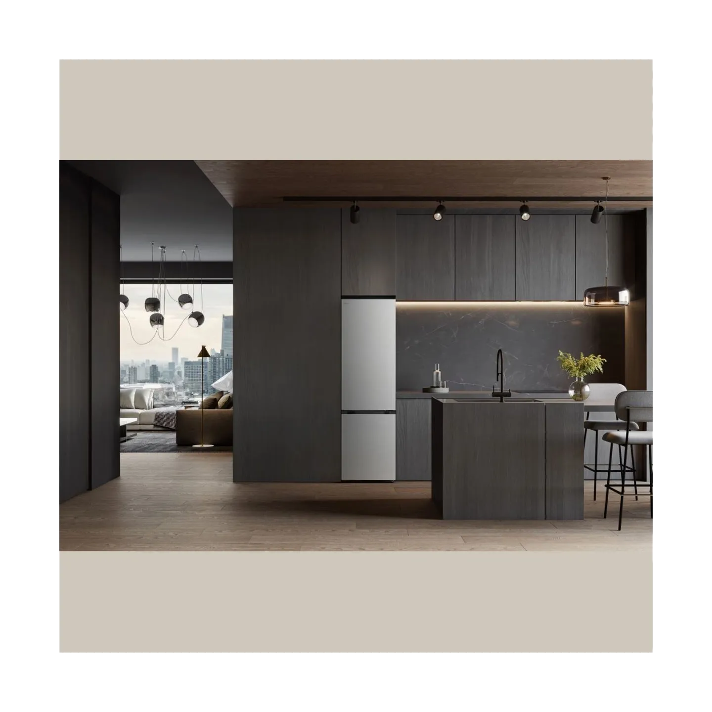 LG Refrigerator | GBBSJ10EPY | Energy efficiency class E | Free standing | Combi | Height 186 cm | No Frost system | Fridge net 