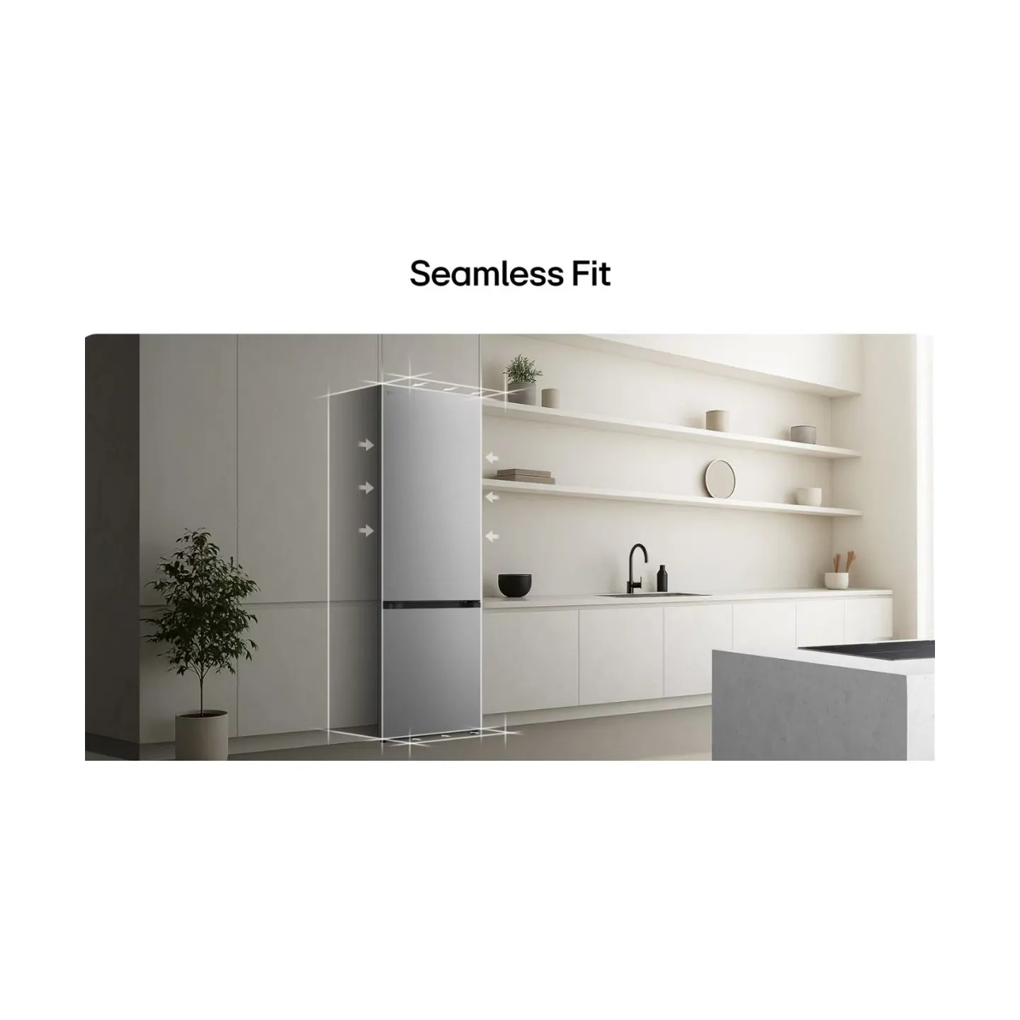 LG Refrigerator | GBBSJ10EPY | Energy efficiency class E | Free standing | Combi | Height 186 cm | No Frost system | Fridge net 