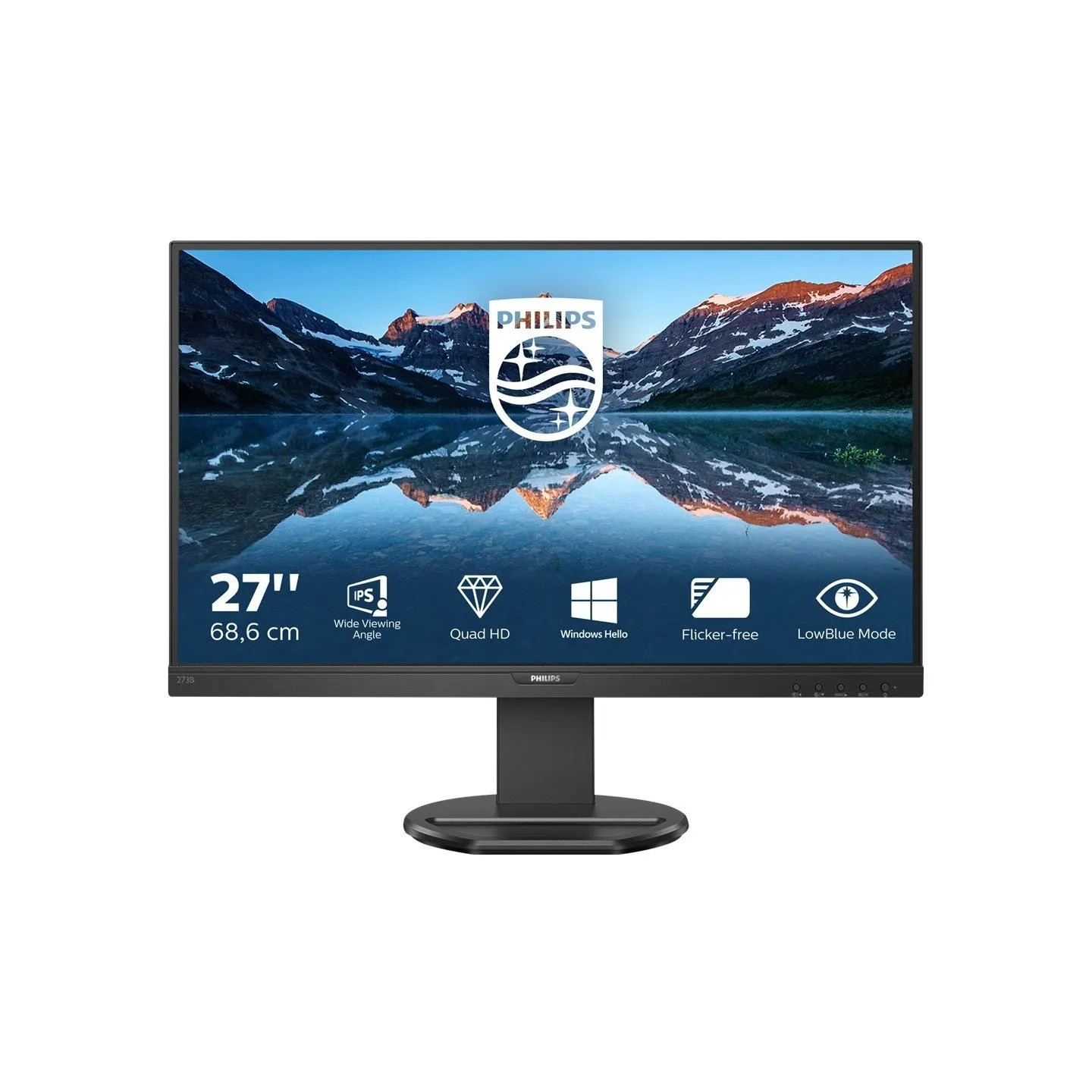 Philips | USB-C Monitor | 276B9/00 | 27 " | IPS | QHD | 16:9 | 75 Hz | 4 ms | 2560 x 1440 pixels | 350 cd/m² | HDMI ports quanti