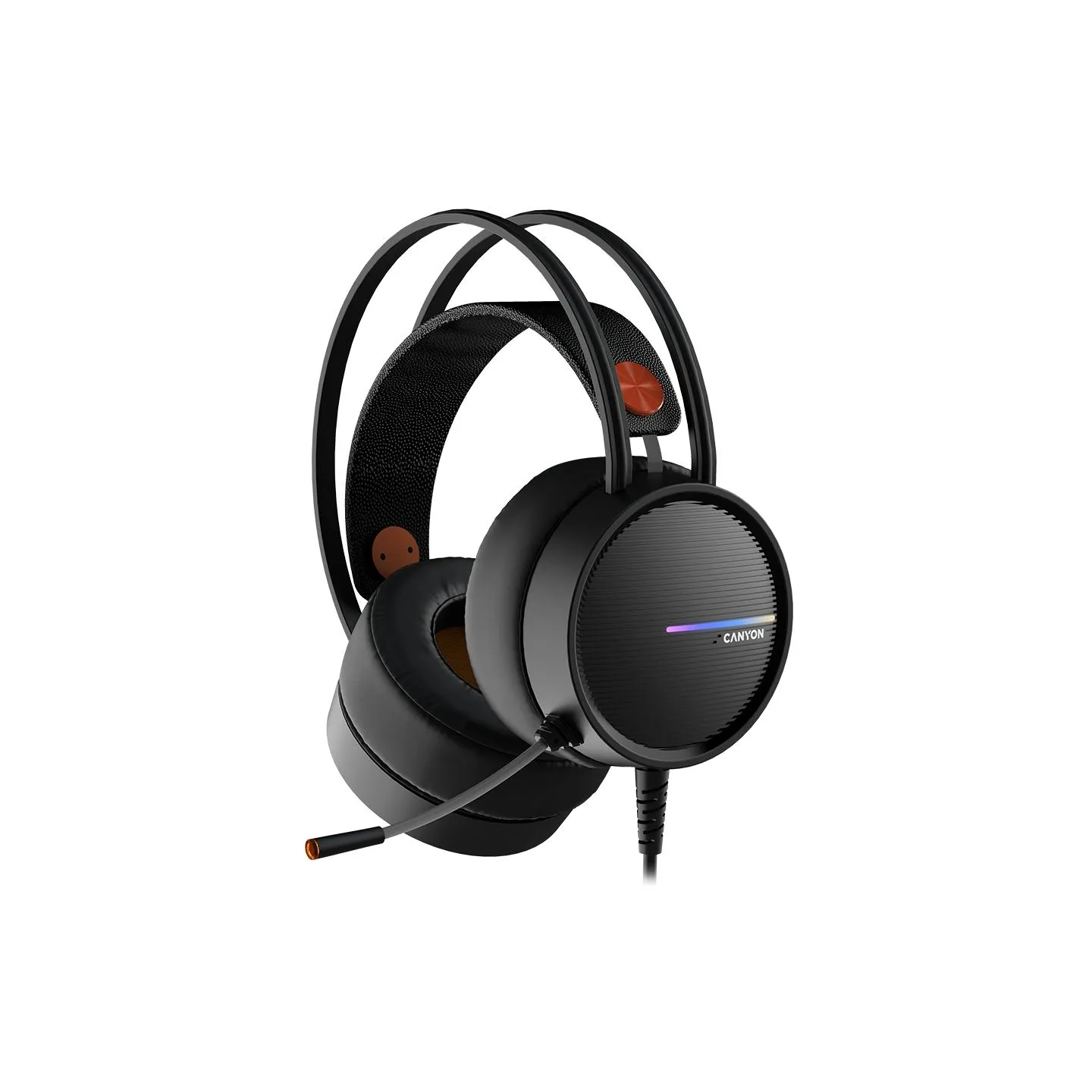 Canyon INTERCEPTOR GH-8A, Gaming headset 3.5mm jack plus USB connector for LED backlight, adjustable microphone and volume contr