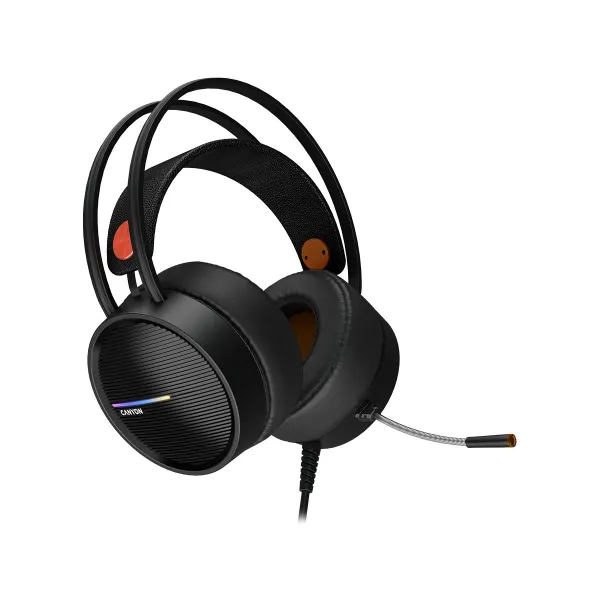 Canyon INTERCEPTOR GH-8A, Gaming headset 3.5mm jack plus USB connector for LED backlight, adjustable microphone and volume contr