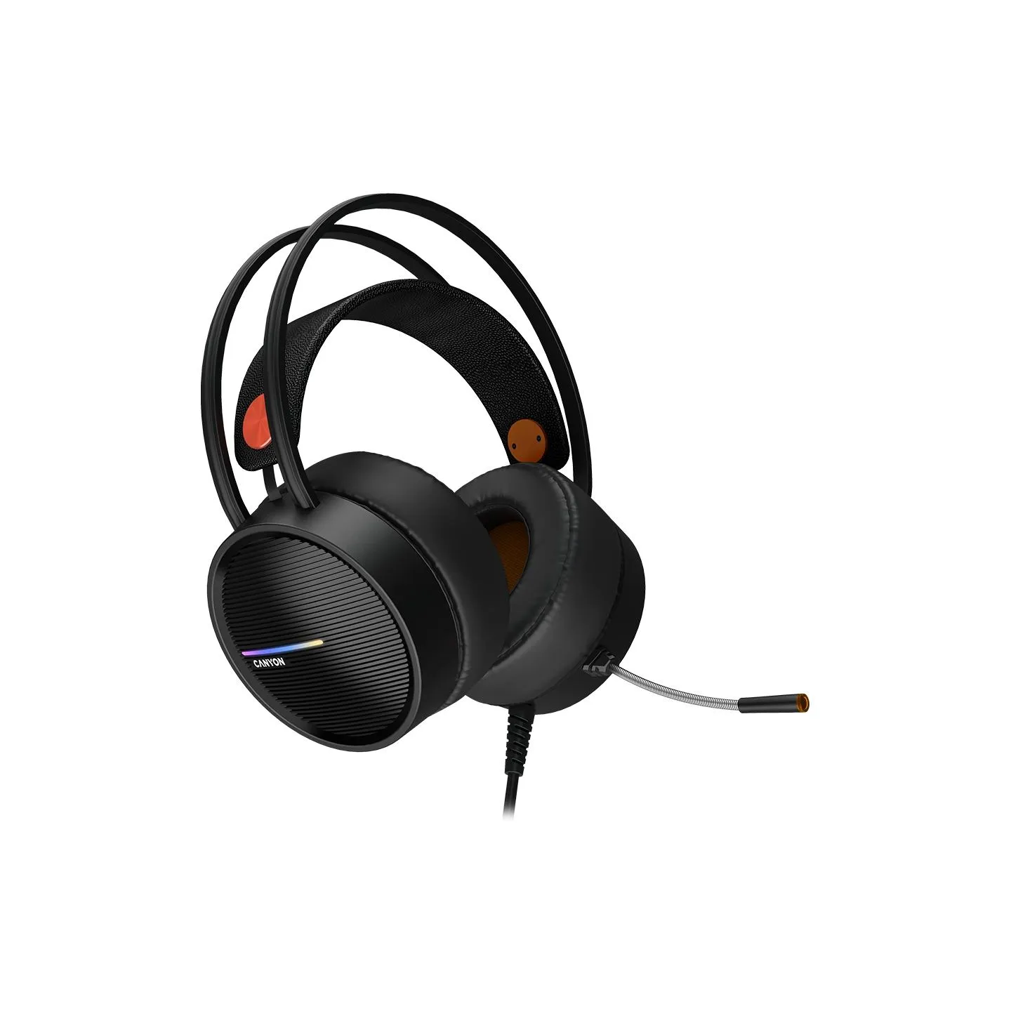 Canyon INTERCEPTOR GH-8A, Gaming headset 3.5mm jack plus USB connector for LED backlight, adjustable microphone and volume contr