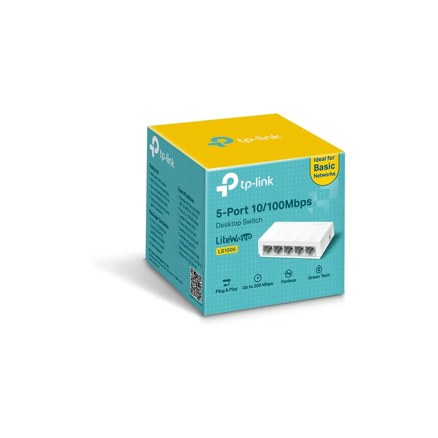 Tp-Link | 5-Port 10/100Mbps Desktop Network Switch | LS1005 | Unmanaged | Desktop | Power supply type External