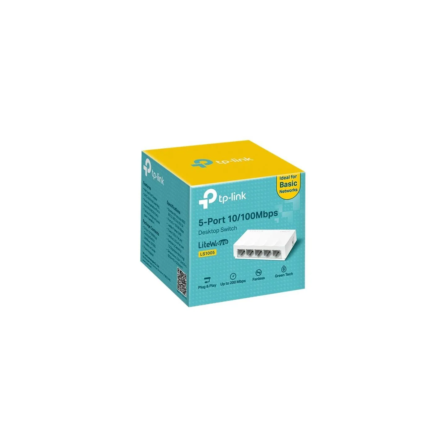 Tp-Link | 5-Port 10/100Mbps Desktop Network Switch | LS1005 | Unmanaged | Desktop | Power supply type External