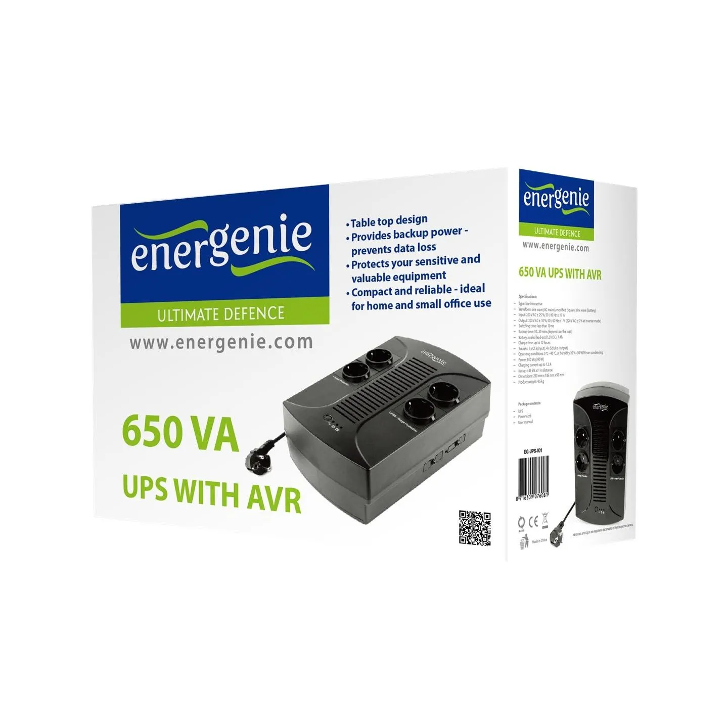 Energenie | UPS with AVR | 650 VA | 220 V