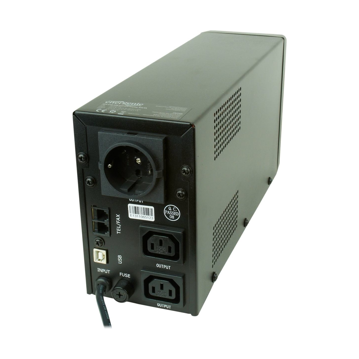 Energenie | UPS with USB and LCD display, Black | 850 VA | 220 V