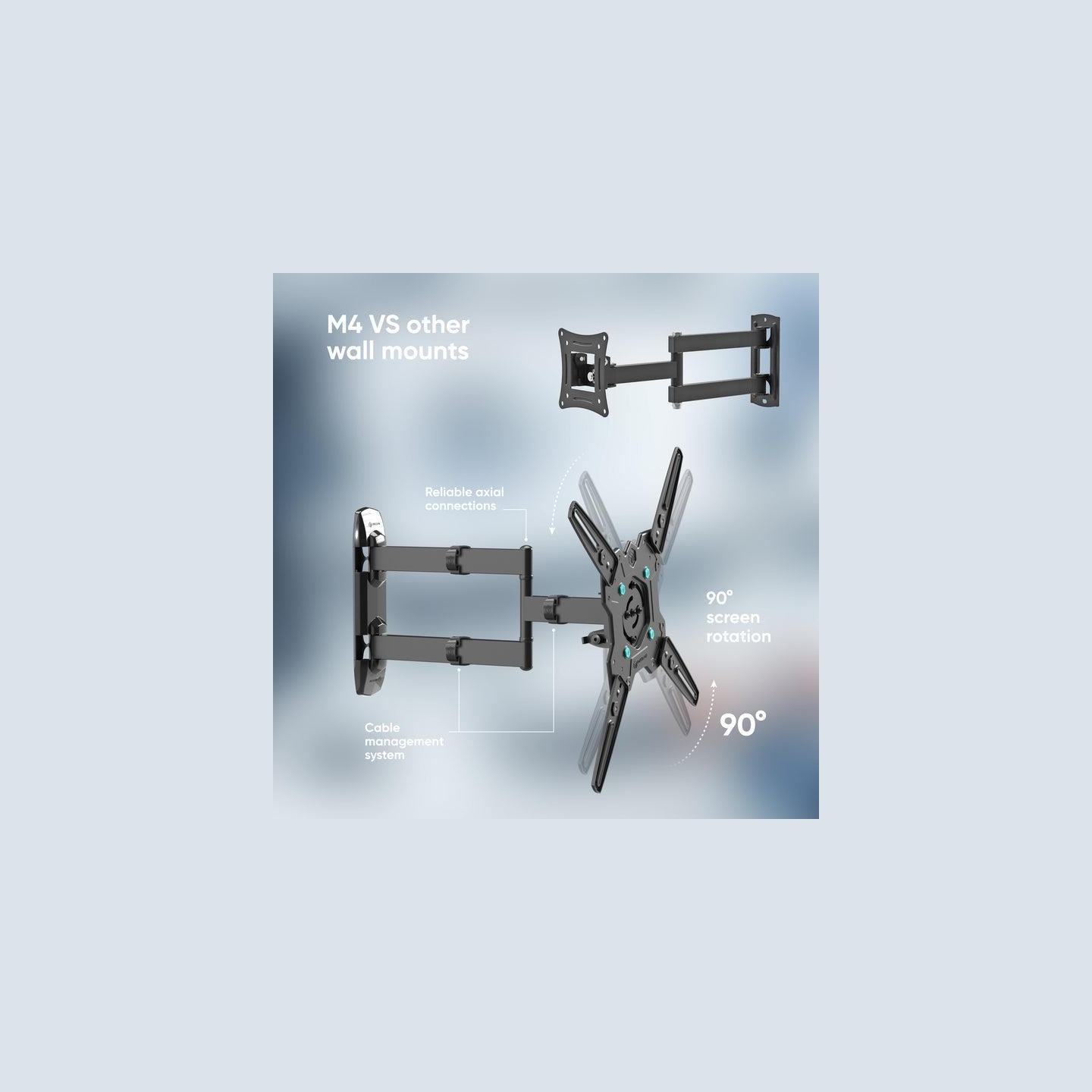 Onkron TV SET ACC WALL MOUNT /32-65"/BLACK M4R-B ONKRON