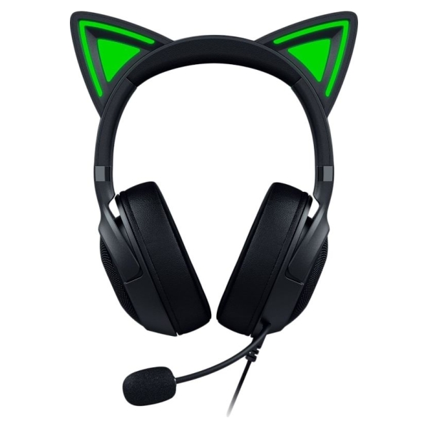 Razer Kraken Kitty V2 - Black, Gaming headset, Kitty Ears, Stream Reactive Lighting, HyperClear Cardioid Mic, 40 mm TriForce Dri