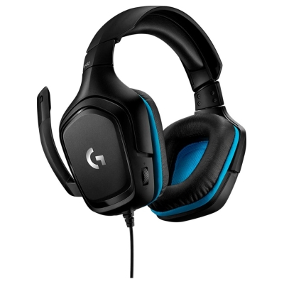 Logitech G432 Wired Gaming Headset 7.1 - LEATHERETTE - BLACK/BLUE - USB