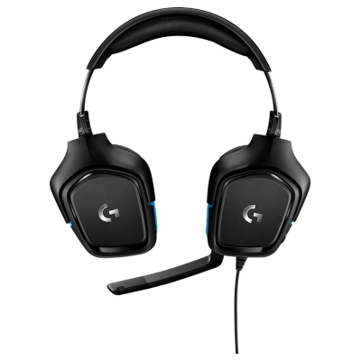 Logitech G432 Wired Gaming Headset 7.1 - LEATHERETTE - BLACK/BLUE - USB