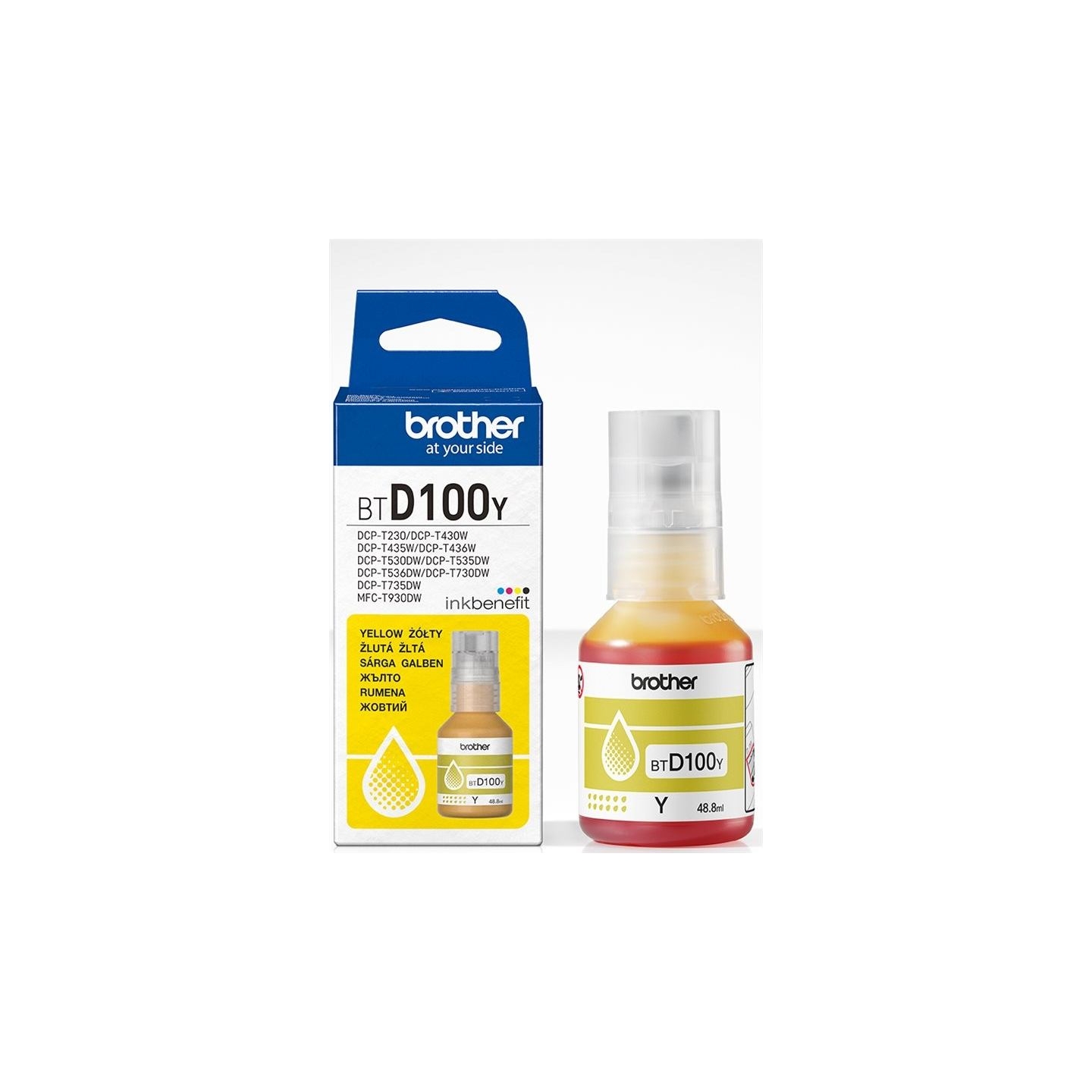 Brother BTD100Y YELLOW INK BOTTLE - 5,000 PAGES