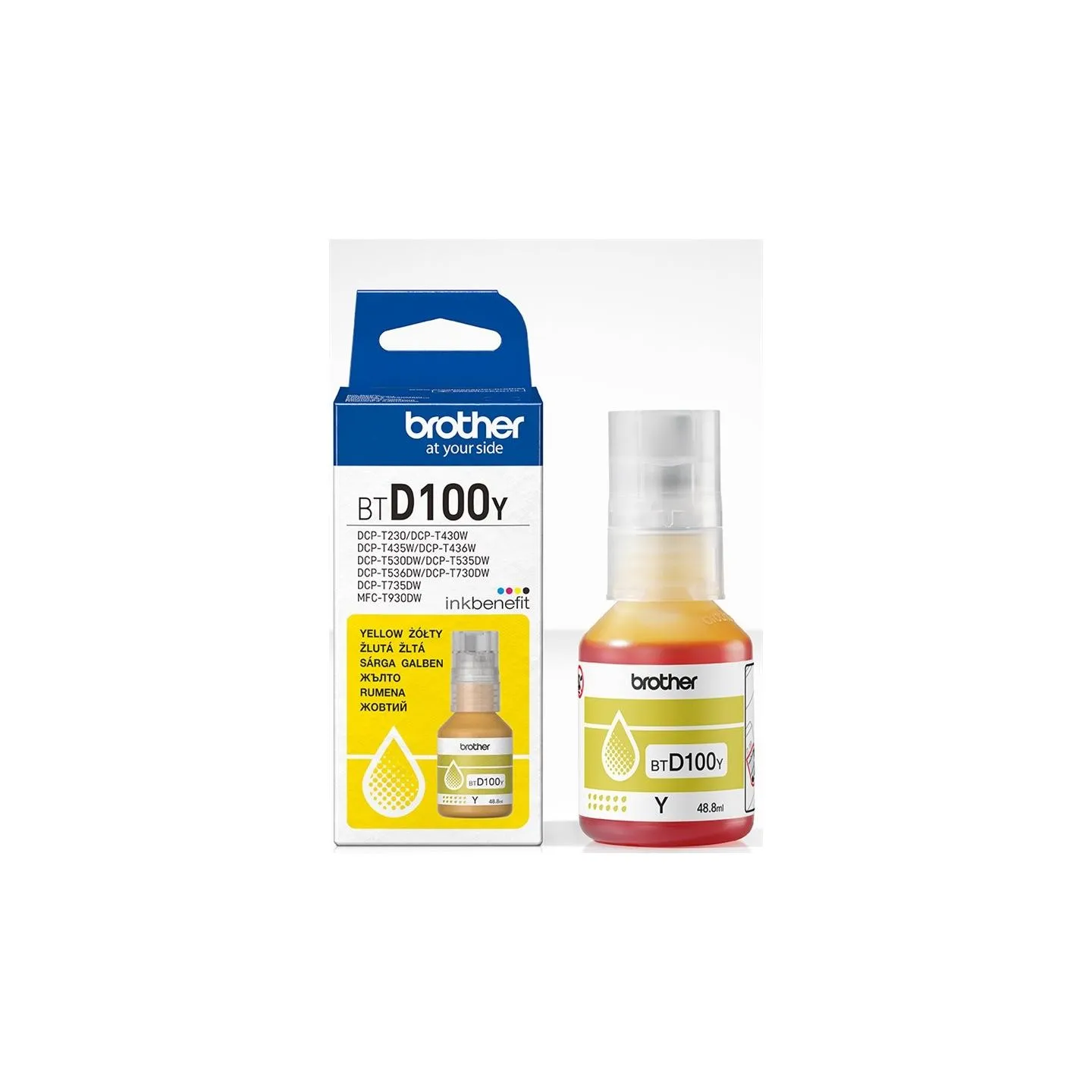 Brother BTD100Y YELLOW INK BOTTLE - 5,000 PAGES