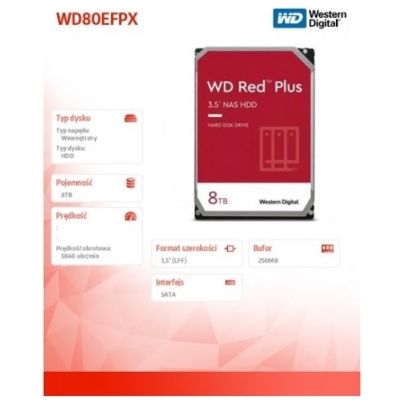 WD Red Plus 8TB SATA 6Gb/s HDD Desktop