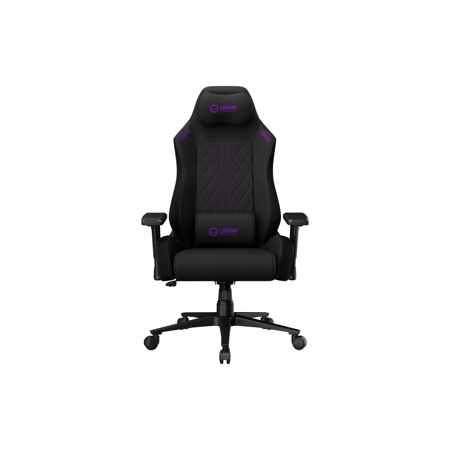 Lorgar CHA41, Ergonomic Gaming Chair Advanced, premium anti-stain fabric, Black/purple