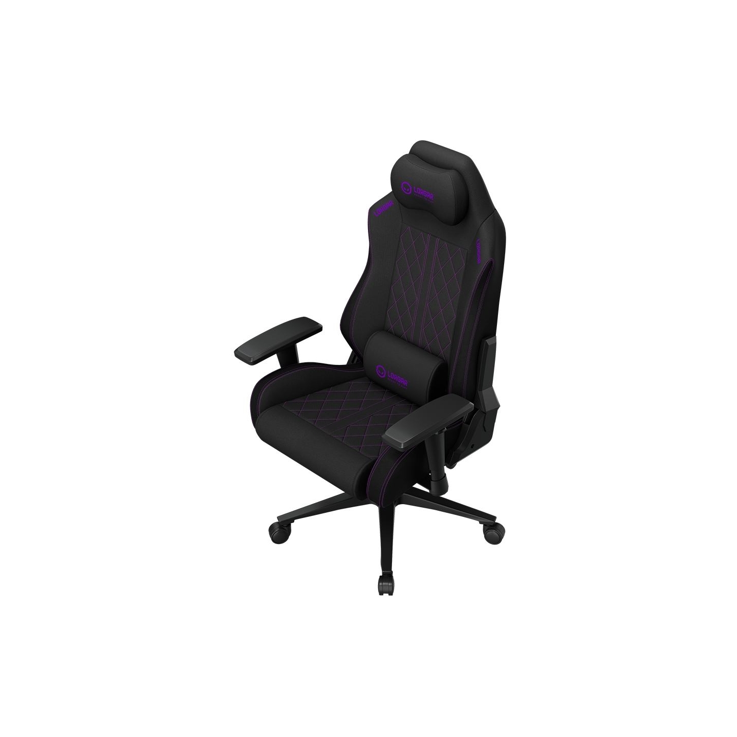 Lorgar CHA41, Ergonomic Gaming Chair Advanced, premium anti-stain fabric, Black/purple