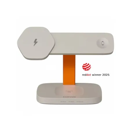Canyon Wireless Charging Station Hexagon 310 3in1 LightGrey/Orange