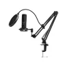 Lorgar Voicer 931, Gaming Microphone, Black, USB condenser microphone with boom arm stand, pop filter, tripod stand. including 1