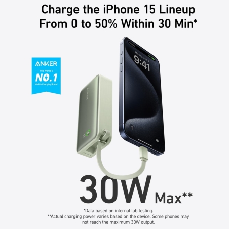 Anker 545 Nano Power Bank | A1259G61 | 10000 mAh | Green