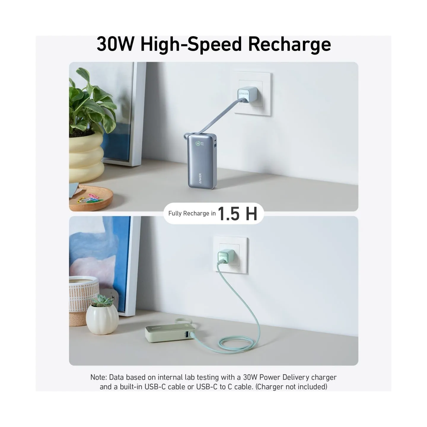 Anker 545 Nano Power Bank | A1259G61 | 10000 mAh | Green