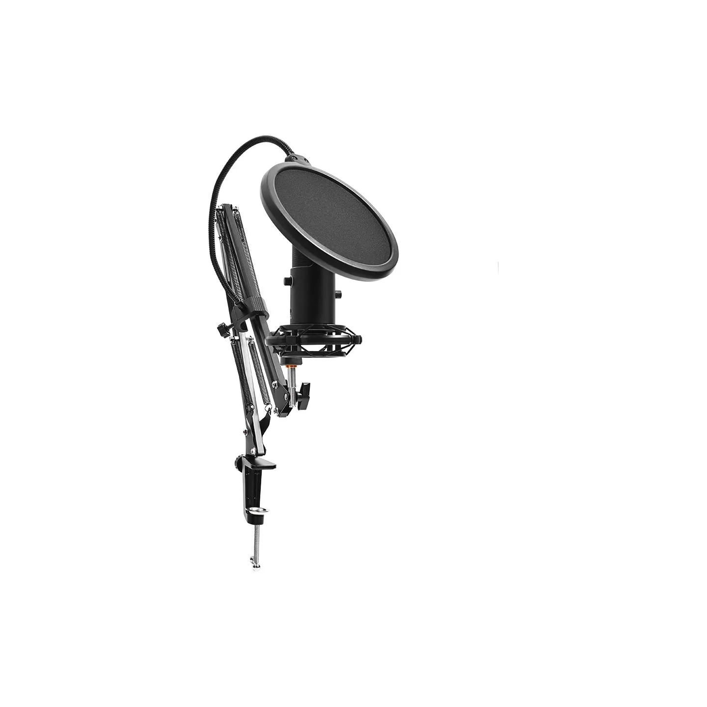 Lorgar Voicer 931, Gaming Microphone, Black, USB condenser microphone with boom arm stand, pop filter, tripod stand. including 1