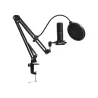 Lorgar Voicer 931, Gaming Microphone, Black, USB condenser microphone with boom arm stand, pop filter, tripod stand. including 1