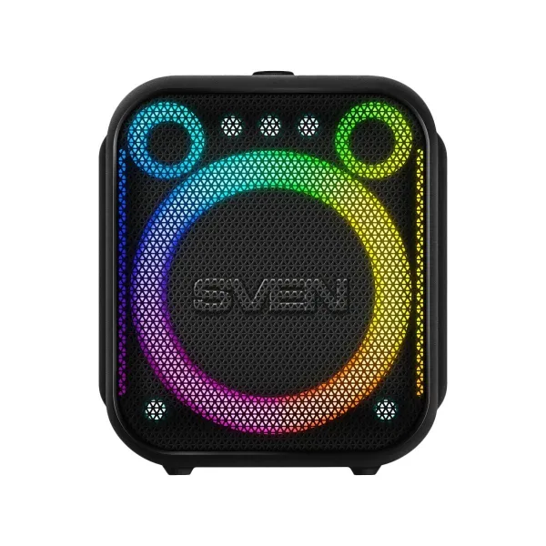Sven PS-880, black, power output 110W (RMS), TWS, Bluetooth, FM, USB, microSD, LED-display, lithium battery