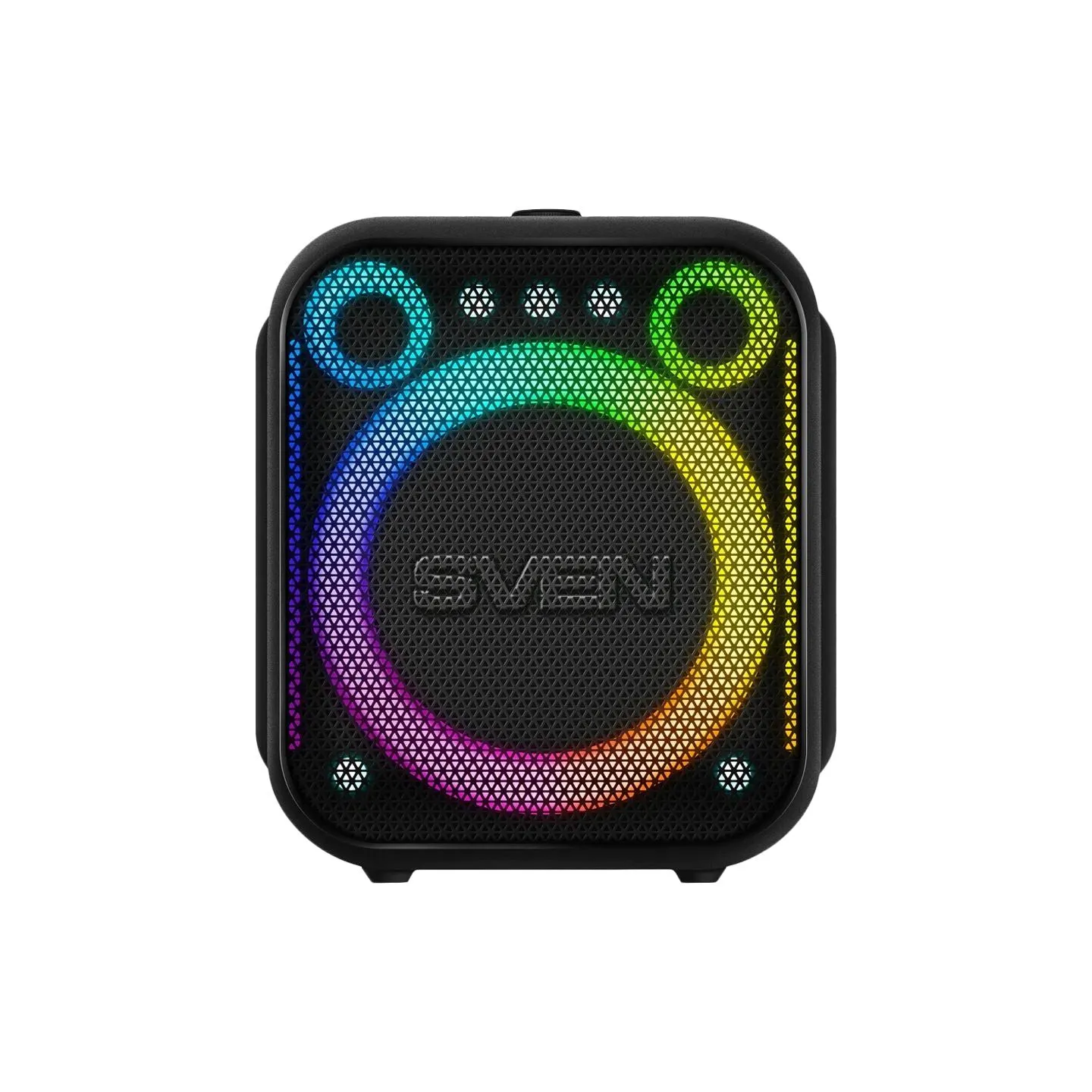 Sven PS-880, black, power output 110W (RMS), TWS, Bluetooth, FM, USB, microSD, LED-display, lithium battery