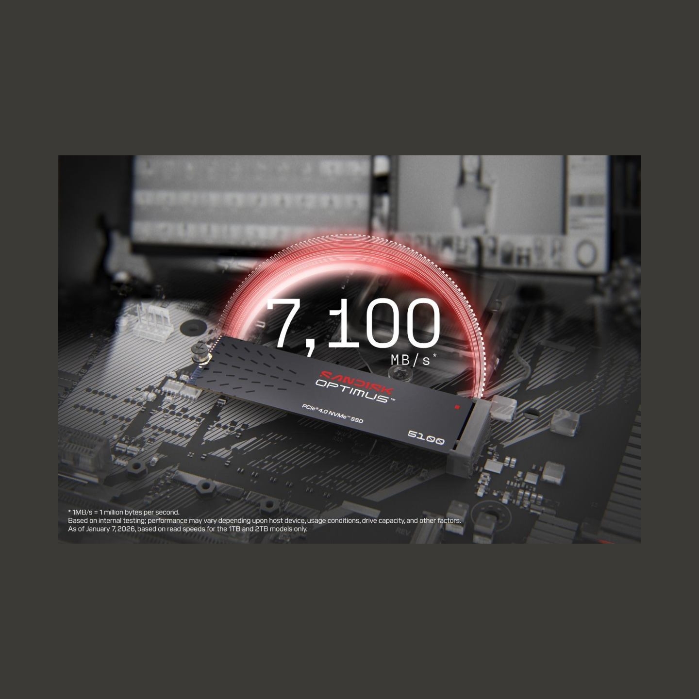 Sandisk SSD|SANDISK|600xTBW rating|MTBF 1750000 h|Read speed 7100 MB/s|Write speed 6700 MB/s|NVMe Yes|PCI Express 4.0|M.2|1000 G