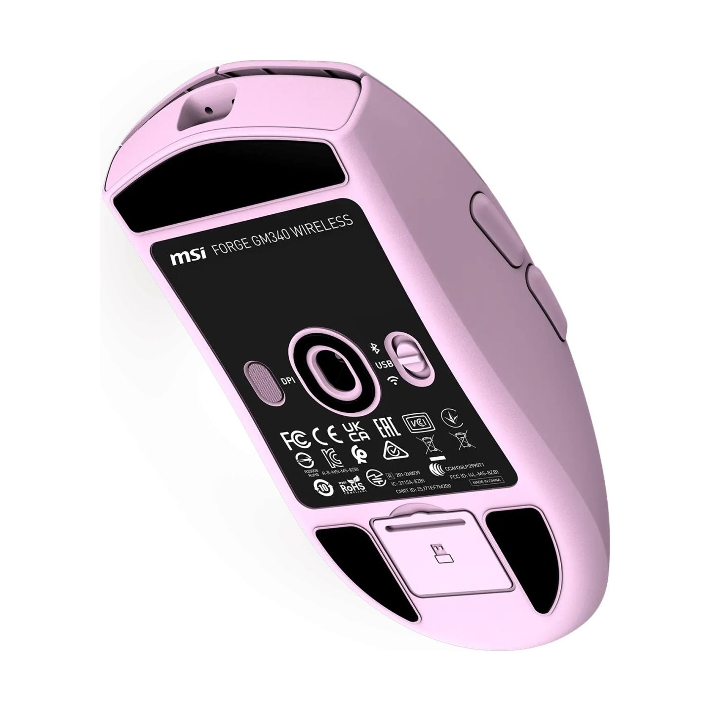 MSI Gaming Mouse | FORGE GM340 WIRELESS | Wireless | 2.4 GHz, Bluetooth , USB | Violet