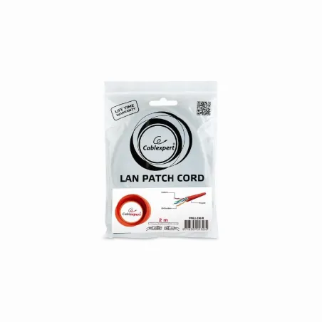 Gembird PATCH CABLE CAT6 UTP 2M/RED PP6U-2M/R GEMBIRD
