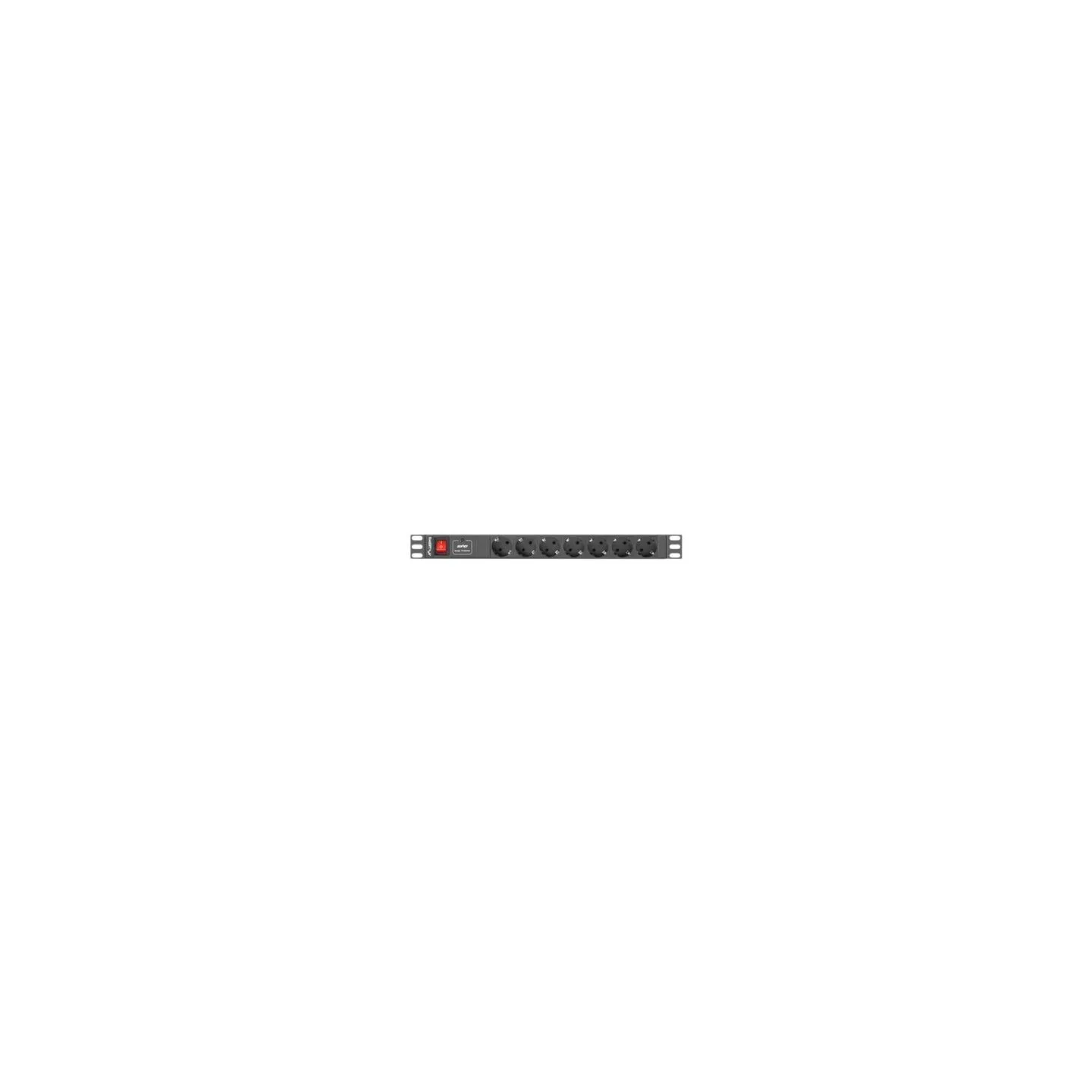 Lanberg Power Distribution unit (PDU) 19" 1U 16A 2m 7X Schuko oulets | PDU-07F-0200-BK