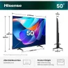 Hisense TV | 50A6S | 50 | Smart TV | VIDAA Smart OS | UHD | Black