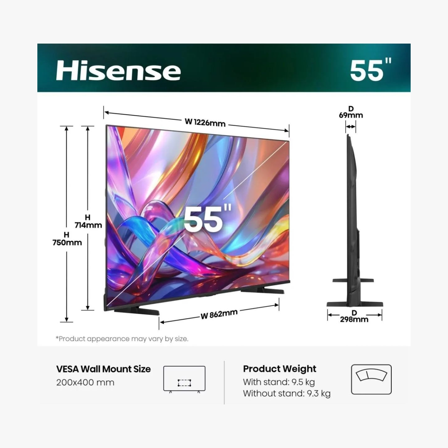 Hisense 55E7S 55" (139 cm) UHD QLED Smart TV | Hisense