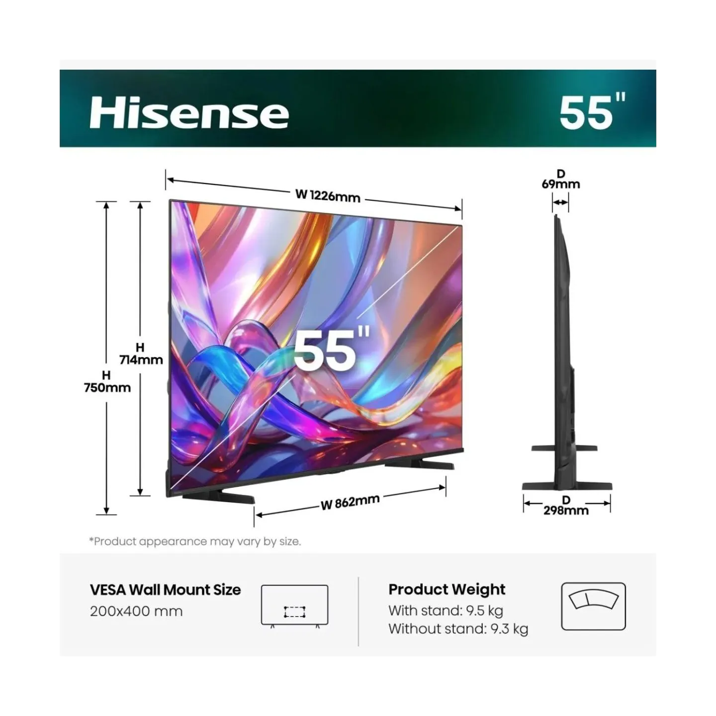 Hisense 55E7S 55" (139 cm) UHD QLED Smart TV | Hisense