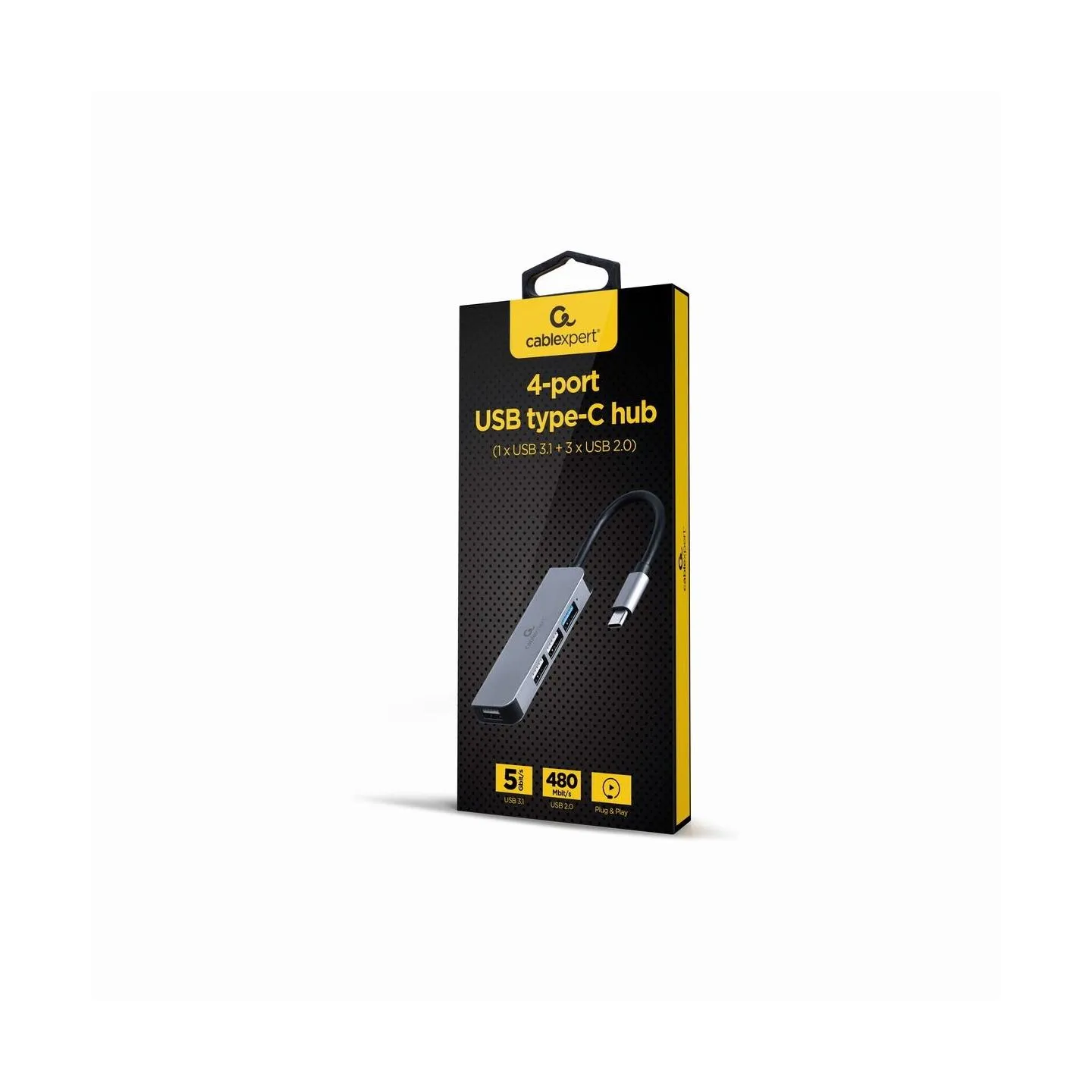 Gembird I/O HUB USB-C 4PORT/UHB-CM-U3P1U2P3-01 GEMBIRD