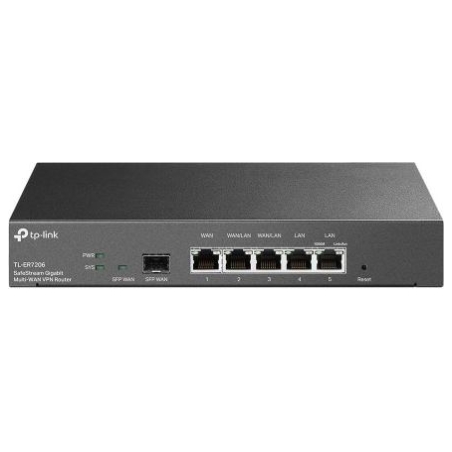 Tp-Link | SafeStream Gigabit Multi-WAN VPN Router | ER7206 | 10/100/1000 Mbit/s | Ethernet LAN (RJ-45) ports 1× Gigabit SFP WAN 