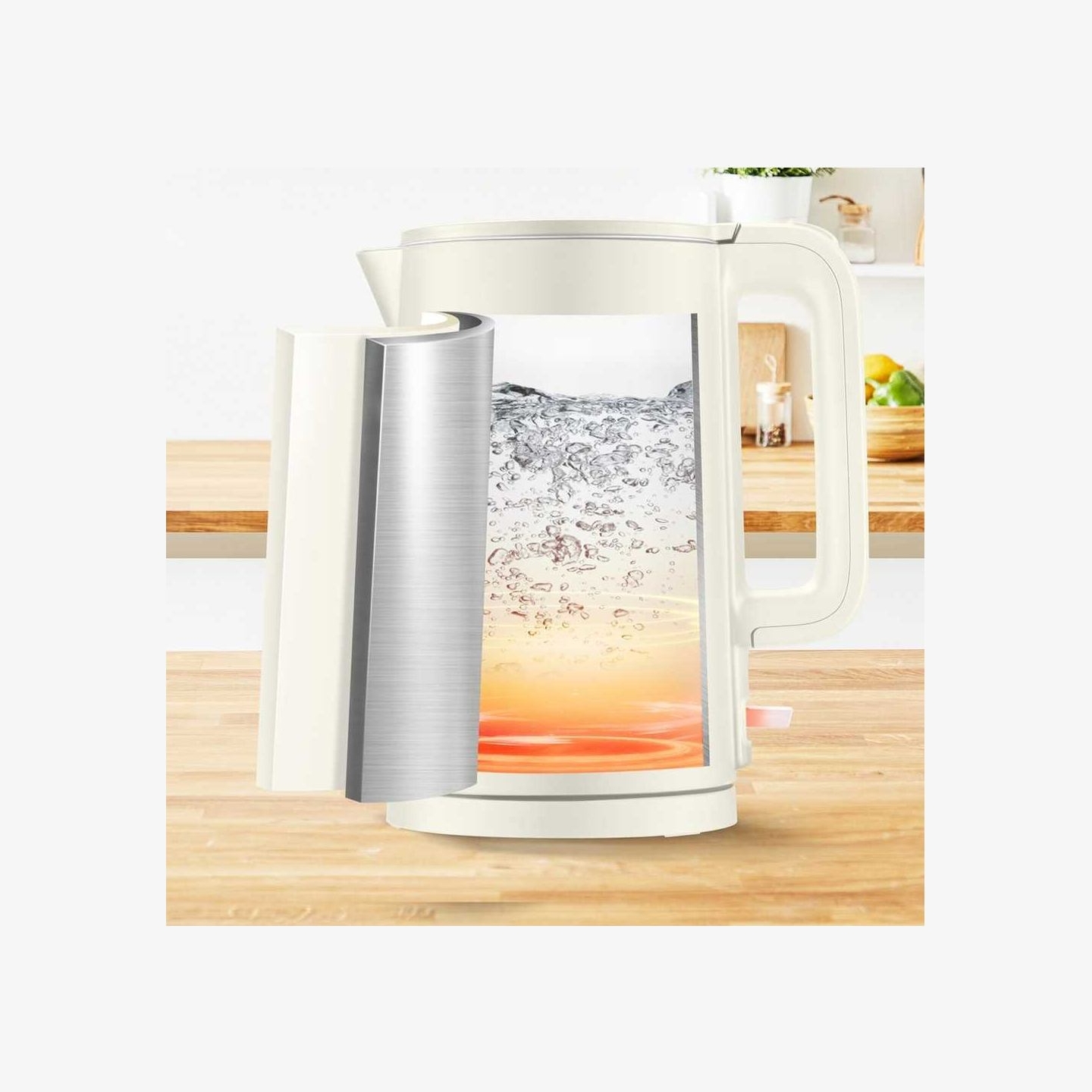 Tefal | Kettle | Thermo Protect KO140AE0 | Electric | 1500 W | 1.5 L | Stainless steel | 360° rotational base | Beige